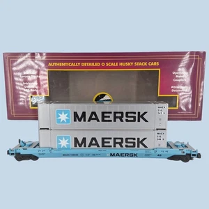 MTH Electric Trains Premier Maersk Husky Stack Car 20-95006 O Scale L/N - Picture 1 of 10