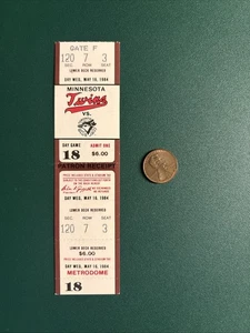 KIRBY PUCKETT 7th MLB GM 1984 Blue Jays Twins ticket stub AIKENS 1st Gm PRISON - Picture 1 of 7