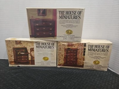 The House Of Miniatures 40017 40011 40009 Chippendale Desk Drawer Chest - Image 1 of 4