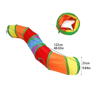 Rainbow Cat Tunnel Foldable Indoor Toys Tube Dogs Rabbit Interactive, Pets Play - Bild 1 von 6