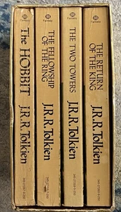 VTG The Lord Of The Rings, Hobbit Gold Foil Box Set JRR Tolkien Ballantine - Picture 1 of 15