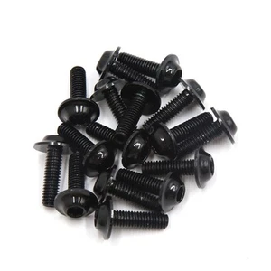 Bulloni per carenatura testa esagonale in metallo nero M6 x 20mm da 16 pezzi - Foto 1 di 4