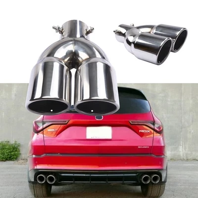 Calibre Coche Doble Salida + Puntas de Silenciador de Escape Trasero Para Acura MDX 2001-2025 Foto 1 de 4