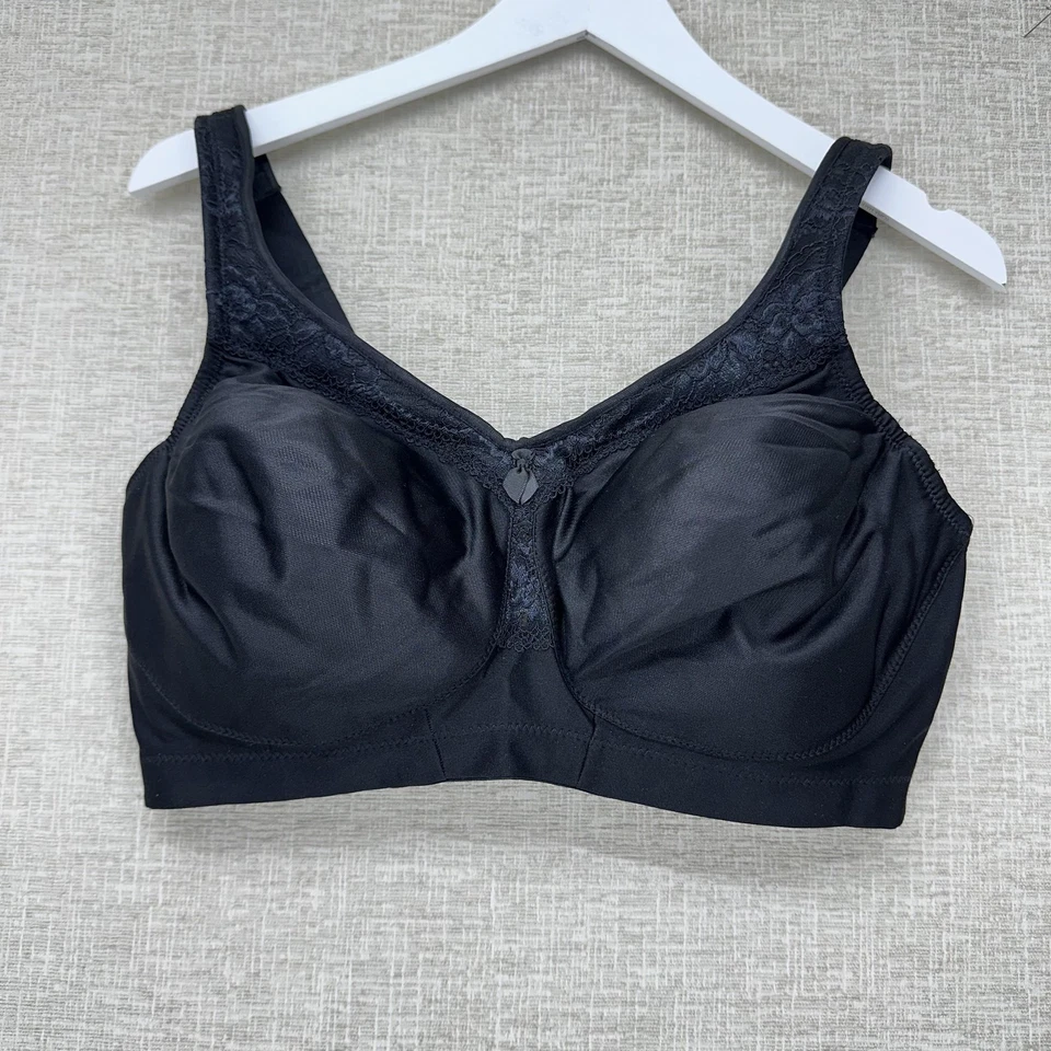 Sujetador Glamorise Mujer 38DD Negro MagicLift Sin Alambres Cobertura Completa Encaje 1007 Foto 1 de 4