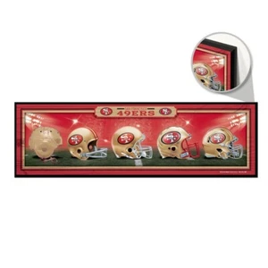 SAN FRANCISCO 49ERS HELMET DESIGN THROUGHOUT THE YEARS WOOD SIGN 9"x30" WINCRAFT - Picture 1 of 1