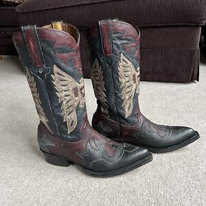 Montana Mens 10.5 E Eagle Western Cowboy Boots Womens 12 W