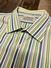 Turnbull &amp; Asser green/blue Striped Dress Shirt sz. 19x37.5 Made in England