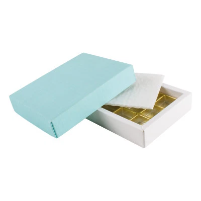 Pralinenschachtel - für 12 Pralinen - türkis strukturiert | DIY Pralinen | Prali - Bild 1 von 2