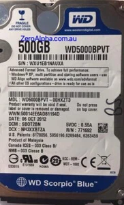 WD5000BPVT-00HXZT3 Western Digital, DCM: SBOT2BN, 06 OCT 2012 Data Recovery - Bild 1 von 1