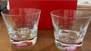 Baccarat Beluga Tumbler Pair Crystal Rock Glasses Set of 2 with Box France - Picture 1 of 3