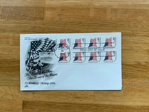 USA US 1978 FDC ART CRAFT BOOKLET PANE x 8 STARS & STRIPES 15 CENT - Picture 1 of 1