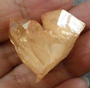 Mandarine Aura Quarz Kristall Präparat 3,2cm 12,3g 61,5 ct Selbstwert Sakral - Bild 1 von 8