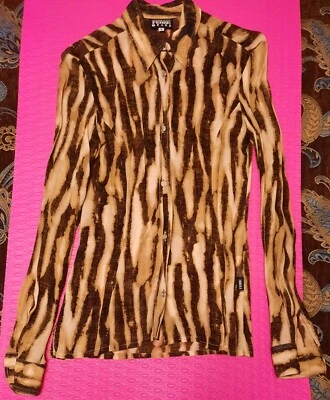 VINTAGE GIANFRANCO FERRE JEANS STRIPED PATTERNED PANTS & MATCHING SHIRT- SIZE 28 - Image 1 of 4