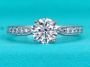 $11000 Tiffany & Co. Platinum Harmony .71ct VVS1 Round Diamond Engagement Ring 4 - Picture 1 of 11