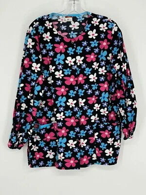 Camisa Médica Floral Dickies Con Botones Manga Larga Para Mujer Talla Pequeña Foto 1 de 4