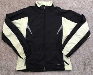 Nike Jacket Youth Large (12-14) Black Green Mesh Lined Full Zip Pockets VINTAGE - Picture 1 of 15