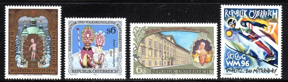 1995-96 Austria SC# 1693-1696 - 4 Different Stamps - M-NH - Image 1 of 1