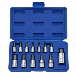 Metric Hex Bit Socket Set | 13pc Allen Key Ratchet Wrench 1/4" 3/8" 1/2" Drive - Picture 1 of 1