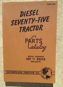 Vintage UNUSED CAT Caterpillar Diesel Seventy-Five Tractor Parts Catalog Estate - Picture 1 of 6