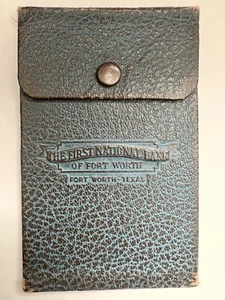 Fort Worth Tx First National Bank Ft Worth Vintage Leather Note Pad Holder Old - Picture 1 of 6