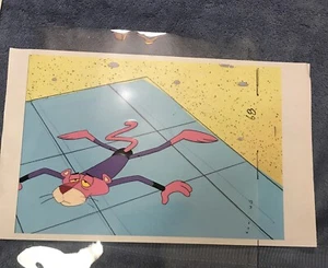 Pink Panther Cartoon Cel With Original Drawing And Background 1960’s - Picture 1 of 13