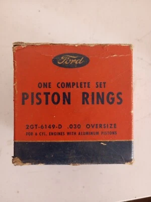 JUEGO COMPLETO DE ANILLOS DE PISTÓN FORD TIPO BROCHE DE PRESIÓN 2GT-6149-D .030 O/S MOTOR 6 CILINDROS "G" NUEVO DE STOCK  Foto 1 de 3