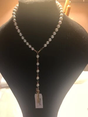 $48 Betsey Johnson Faux Pearl  Adjustable Necklace - Image 1 of 3