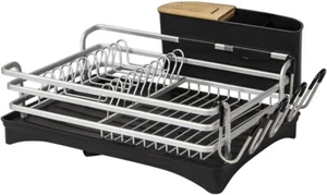 Aluminum Dish Drying Rack, Never Rust Dish Drainer with Removable Cutlery Holder - Picture 1 of 6