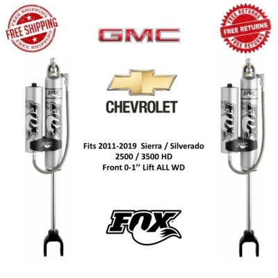 Par de amortiguadores delanteros Fox 2.0 Depósito para Sierra Silverado 2500 3500 HD 11-19 0-1" Foto 1 de 4