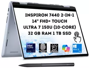 Dell Inspiron 7440 2-in-1 14" FHD+ Touch Ultra 7 150U 32GB 1TB SSD Pen Win11Pro - Picture 1 of 11
