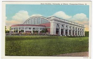 Stock Pavilion, University of Illinois, Champaign-Urbana IL 1950 Postcard - Picture 1 of 2