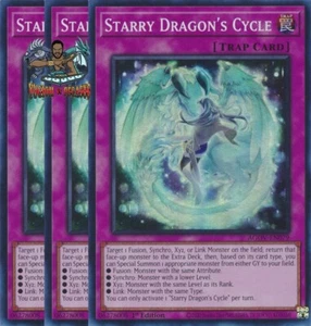 Yugioh! 3x Starry Dragon's Cycle AGOV-EN079 Súper Raro 1a Edición Casi Nuevo - Imagen 1 de 1