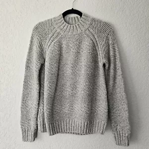 Prana S Grey Nemma Crew Neck Texture Knit Sweater Organic Cotton - Picture 1 of 5