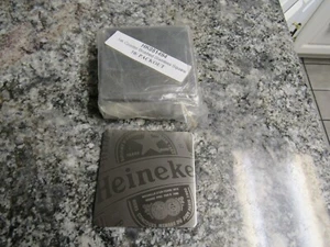 Nuevo Paquete de 10 Montañas posavasadas Heineken Cepilladas Acero Inoxidable Cuadradas Metal Pesado - Imagen 1 de 5