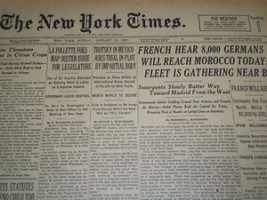 1937 10. JAN NEW YORK TIMES - TROTZKI IN MEXIKO FRAGT PROZESS IN PLOT - NT 1277 - Bild 1 von 2
