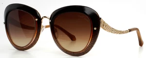 ROBERTO CAVALLI Nekkar 918S-A 48F Brown Fade Gold Womens Sunglasses 51-24-135 - Picture 1 of 13