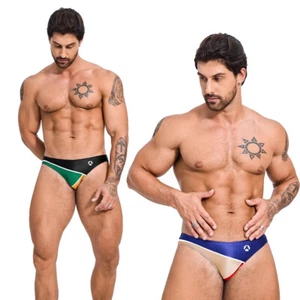 Costume da bagno uomo AMORESY glitter patchwork elasticizzato slip triangolo - Foto 1 di 19