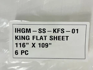 ONE (1) IHG Hotel T210 WHITE KING Flat Sheet 116" x 109" IHGM-SS-KFS-01 - Picture 1 of 1