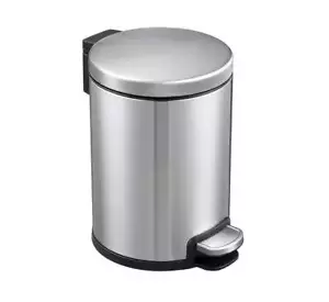Dolphy 3L Round Stainless Steel Pedal Bin - Compact Foot Pedal Trash Can with... - Picture 1 of 1