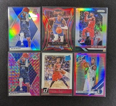 Lote de (6) Delon Wright, incluyendo troquelado selecto/175, Donruss RC, Prizm Silver Foto 1 de 2