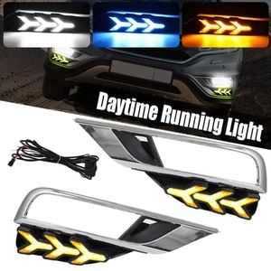 LED DRL Front Bumper Fog Light Lamp Steering 2pcs For Honda CRV CR-V 2015~2016 - Picture 1 of 14