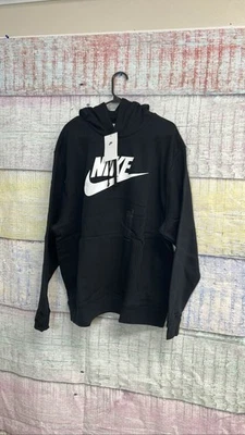 Nike Hombre Club Polar Ropa Deportiva Pullover Sudadera con Capucha Negro BV2973 Foto 1 de 3