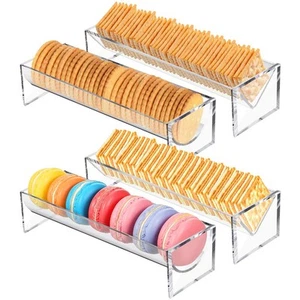 1X(4 StüCk Durchsichtiges Cracker-Tablett zum Servieren, Rechteckiger Crack4220 - Bild 1 von 6