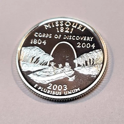 2004 Gem Proof DCAM Silver Missouri State Quarter Free Shipping - Image 1 of 2