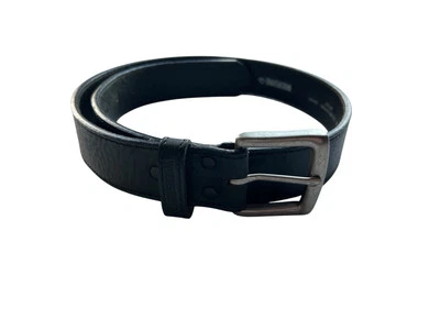 Wolverine 32 Cinturón Cuero Genuino Negro Hebilla Plateada Hombre’s Excelente Estado Foto 1 de 4