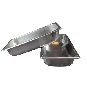 2 sartenes de comida de acero inoxidable sartenes de mesa de vapor Gastronorm para servir buffet de hotel - Imagen 1 de 6
