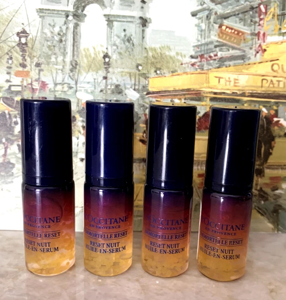 4 件 L’Occitane Immortelle 隔夜复位油-精华 2 毫升/0.16 液量盎司 = 8 毫升/0.64 — 第 1/1 张图片