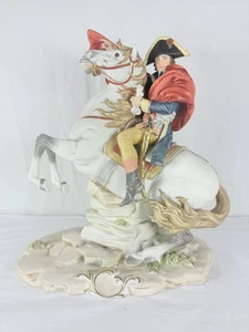 "Estatuilla italiana de porcelana Pucci 13"" de colección años 70 Capodimonte Napoleón a caballo" - Imagen 1 de 23