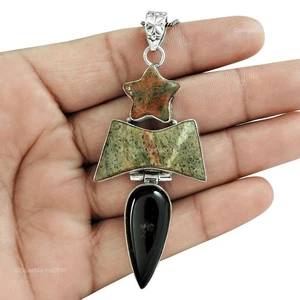 Jaspe 925 Plata de Ley Único Handcrafted Amistad Día Nuevo Colgante Joyería - Imagen 1 de 5