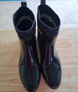 Authentic Coach Women Black Rain Boots Shoes Waterproof Very Good Condition - Picture 1 of 5